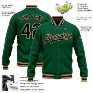 Custom Kelly Green Black Old Gold Bomber Full Snap Baseball Jacket Custom Team Jacket 2 d6ycwy.jpg