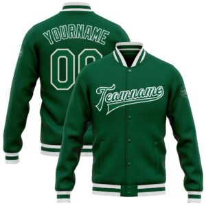 Custom Kelly Green Kelly Green White Bomber…