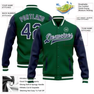 Custom Kelly Green Navy White Bomber Full Snap Varsity Baseball Jacket Custom Team Jacket 2 xwtl6h.jpg