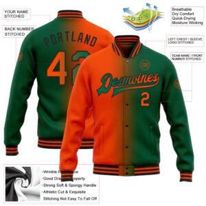Custom Kelly Green Orange Black Bomber Full Snap Varsity Letterman Gradient Fashion Jacket Custom Team Jacket 2 whiq7p.jpg