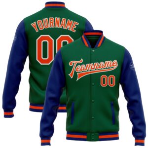 Custom Kelly Green Orange Royal Bomber Full…