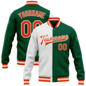Custom Kelly Green Orange White Bomber Full…