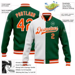 Custom Kelly Green Orange White Bomber Full Snap Varsity Letterman Split Fashion Jacket Custom Team Jacket 2 pt3yfb.jpg
