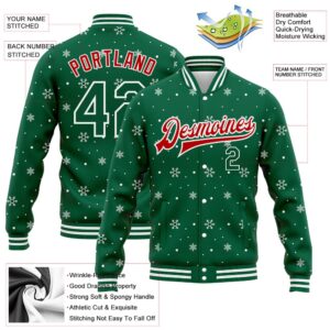 Custom Kelly Green Red White Christmas 3D Bomber Full Snap Baseball Jacket Custom Team Jacket 2 bwgggu.jpg