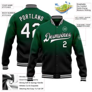 Custom Kelly Green White Black Bomber Full Snap Baseball Jacket Custom Team Jacket 2 ncymaq.jpg
