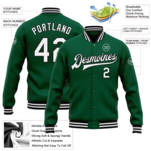 Custom Kelly Green White Black Bomber Full Snap Varsity Letterman Jacket Custom Team Jacket 2 tfcpid.jpg