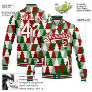 Custom Kelly Green White Red Christmas Tree 3D Bomber Full Snap Baseball Jacket Custom Team Jacket 2 cjrmhi.jpg