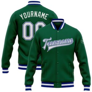 Custom Kelly Green White Royal Bomber Full…