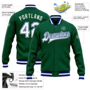 Custom Kelly Green White Royal Bomber Full Snap Baseball Jacket Custom Team Jacket 2 ql1ns2.jpg