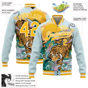 Custom Lakes Blue Gold White Tiger 3D Pattern Design Bomber Full Snap Baseball Jacket Custom Team Jacket 2 pwctjb.jpg