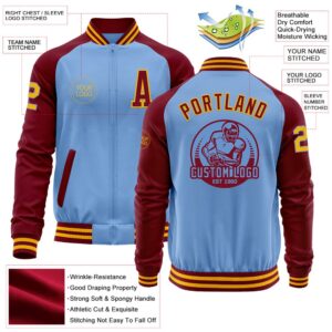 Custom Light Blue Gold Crimson Bomber Varsity Baseball Jacket Custom Team Jacket 2 s6d1dq.jpg