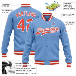 Custom Light Blue Orange White Bomber Full Snap Baseball Jacket Custom Team Jacket 2 yywqpe.jpg