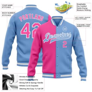 Custom Light Blue Pink White Bomber Full Snap Varsity Letterman Split Fashion Jacket Custom Team Jacket 2 a9pg91.jpg