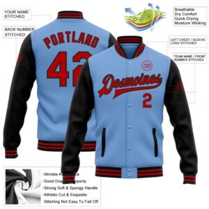 Custom Light Blue Red Black Bomber Full Snap Varsity Baseball Jacket Custom Team Jacket 2 dnft2p.jpg