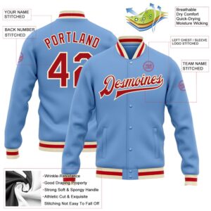 Custom Light Blue Red Cream Bomber Full Snap Baseball Jacket Custom Team Jacket 2 litm8r.jpg