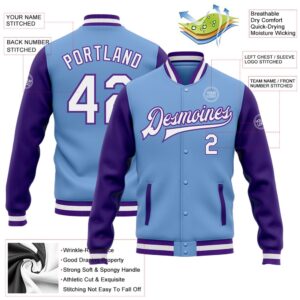 Custom Light Blue White Purple Bomber Full Snap Varsity Baseball Jacket Custom Team Jacket 2 iw3nxq.jpg