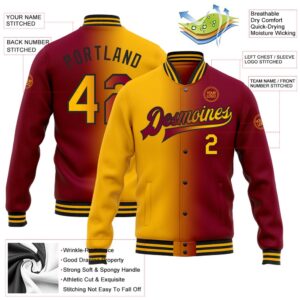 Custom Maroon Gold Black Bomber Full Snap Varsity Letterman Gradient Fashion Jacket Custom Team Jacket 2 mlwrge.jpg