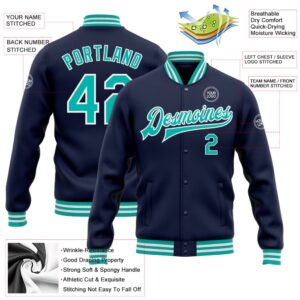 Custom Navy Aqua White Bomber Full Snap Baseball Jacket Custom Team Jacket 2 qrvd9v.jpg