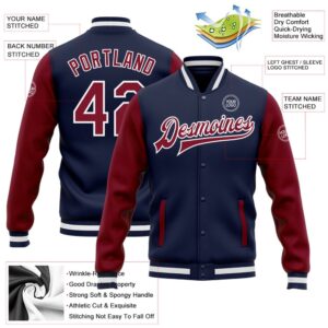 Custom Navy Crimson White Bomber Full Snap Varsity Baseball Jacket Custom Team Jacket 2 om21js.jpg