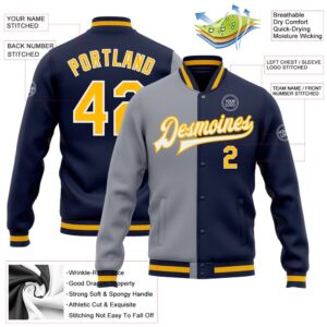 Custom Navy Gold Gray Bomber Full Snap Varsity Letterman Split Fashion Jacket Custom Team Jacket 2 lmaemf.jpg