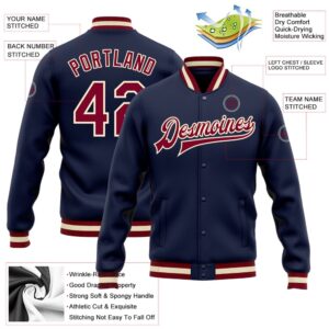 Custom Navy Maroon Cream Bomber Full Snap Baseball Jacket Custom Team Jacket 2 fuexbq.jpg