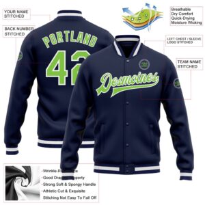 Custom Navy Neon Green White Bomber Full Snap Baseball Jacket Custom Team Jacket 2 eieug7.jpg