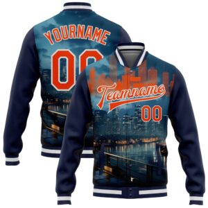 Custom Navy Orange White Houston Texas City…
