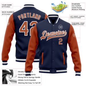 Custom Navy Texas Orange White Bomber Full Snap Varsity Baseball Jacket Custom Team Jacket 2 ottn9u.jpg