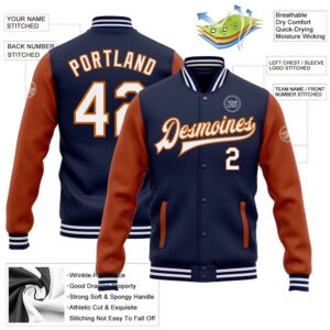 Custom Navy White Texas Orange Bomber Full Snap Varsity Baseball Jacket Custom Team Jacket 2 juvq1i.jpg