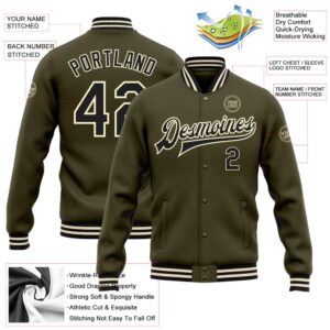 Custom Olive Black Cream Bomber Full Snap Varsity Letterman Salute To Service Jacket Custom Team Jacket 2 eesg0e.jpg
