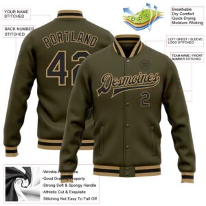 Custom Olive Black Old Gold Bomber Full Snap Varsity Letterman Salute To Service Jacket Custom Team Jacket 2 bjkrks.jpg