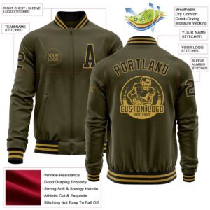 Custom Olive Black Old Gold Bomber Varsity Letterman Salute To Service Zipper Jacket Custom Team Jacket 2 yo1rjd.jpg