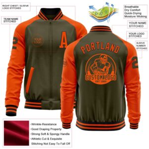 Custom Olive Black Orange Bomber Varsity Letterman Two Tone Salute To Service Zipper Jacket Custom Team Jacket 2 gzsxbp.jpg