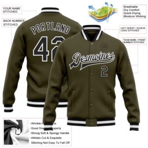 Custom Olive Black White Bomber Full Snap Varsity Letterman Salute To Service Jacket Custom Team Jacket 2 vnrpaz.jpg