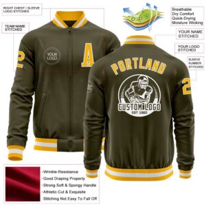 Custom Olive Gold White Bomber Varsity Letterman Salute To Service Zipper Jacket Custom Team Jacket 2 c5eied.jpg
