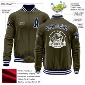 Custom Olive Navy White Bomber Varsity Letterman Salute To Service Zipper Jacket Custom Team Jacket 2 msnriz.jpg