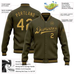 Custom Olive Old Gold Black Bomber Full Snap Varsity Letterman Salute To Service Jacket Custom Team Jacket 2 o1p3si.jpg