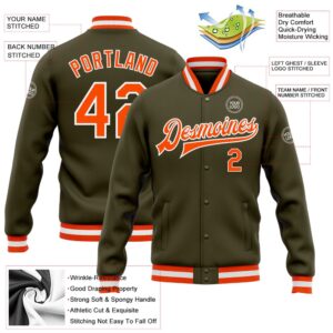 Custom Olive Orange White Bomber Full Snap Varsity Letterman Salute To Service Jacket Custom Team Jacket 2 lyuzyo.jpg