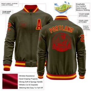 Custom Olive Red Gold Bomber Varsity Letterman Salute To Service Zipper Jacket Custom Team Jacket 2 eblh64.jpg