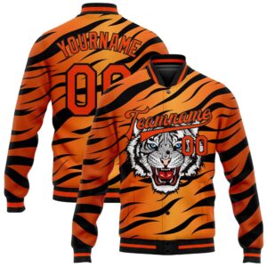 Custom Orange Black Tiger 3D Pattern Design…