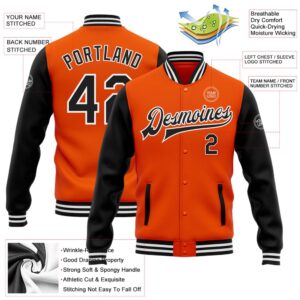 Custom Orange Black White Bomber Full Snap Varsity Baseball Jacket Custom Team Jacket 2 mfyoad.jpg