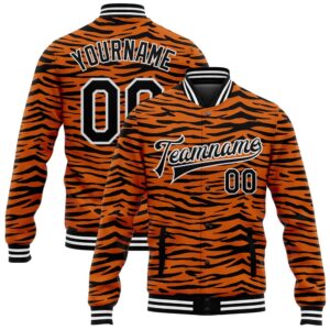 Custom Orange Black White Tiger Stripes 3D…