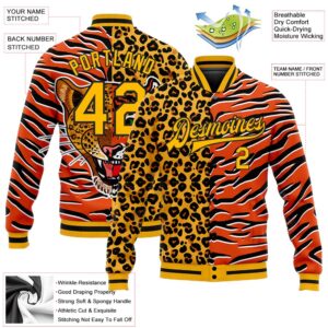 Custom Orange Gold Black Tiger And Leopard Print 3D Pattern Design Bomber Full Snap Baseball Jacket Custom Team Jacket 2 zu5hzf.jpg
