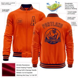 Custom Orange Navy Bomber Varsity Letterman Zipper Jacket Custom Team Jacket 2 whtxku.jpg