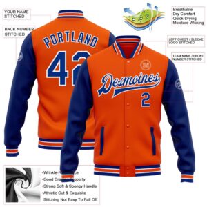 Custom Orange Royal White Bomber Full Snap Varsity Baseball Jacket Custom Team Jacket 2 u0vfxm.jpg
