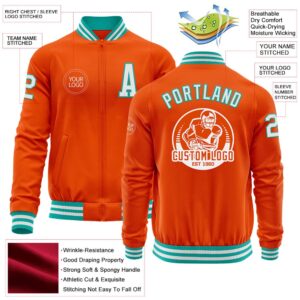 Custom Orange White Aqua Bomber Varsity Baseball Jacket Custom Team Jacket 2 fecdrv.jpg
