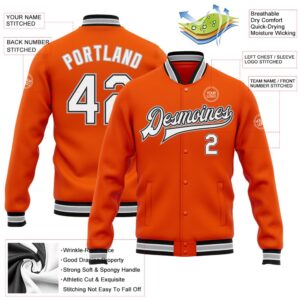 Custom Orange White Black Gray Bomber Full Snap Baseball Jacket Custom Team Jacket 2 mcvzr2.jpg