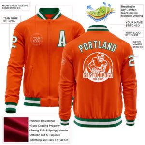 Custom Orange White Kelly Green Bomber Varsity Letterman Zipper Jacket Custom Team Jacket 2 e4hbaf.jpg