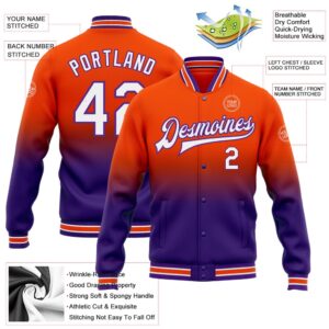 Custom Orange White Purple Bomber Full Snap Baseball Jacket Custom Team Jacket 2 kjzskf.jpg