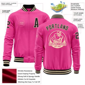 Custom Pink Black Cream Bomber Varsity Letterman Zipper Jacket Custom Team Jacket 2 b0pppm.jpg
